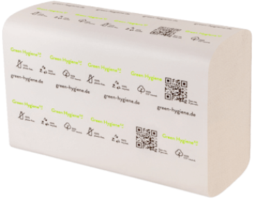 Green Hygiene INGEBORG Falthandtuch – 2-lagig, N-Falz, 21×24 cm, 3 000 Blatt, CO₂-neutral, 100 % Recyclingpapier – ready4care.de
